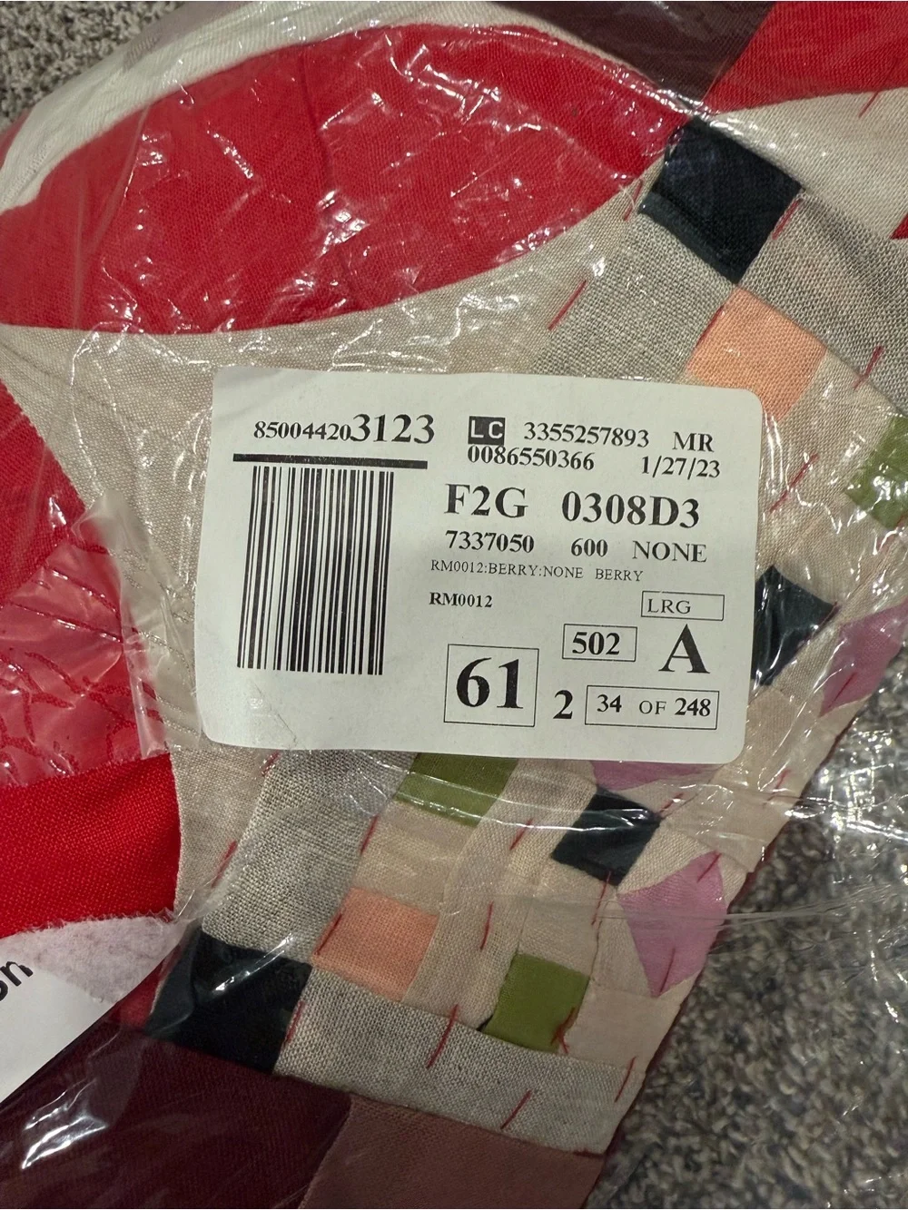 Thompson Street Studio Patchwork Pillow Berry Set of 2 NWT Nordstrom $580
